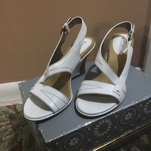 White open toed sandals